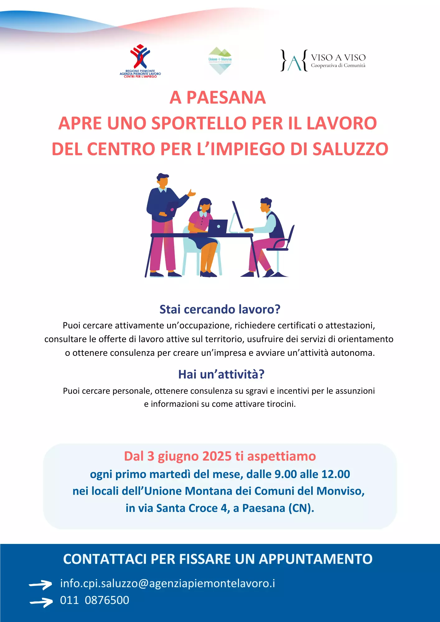 Sportello Centro per l&#39Impiego presso l&#39Unione Monviso
